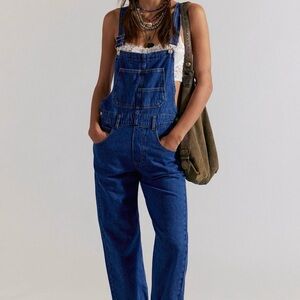 Free People Denim Blue Women's Overalls